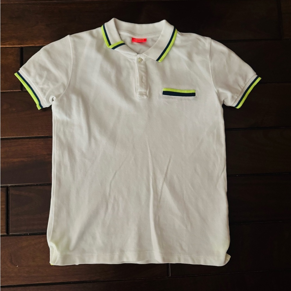 Sunuva Boys White Polo Shirt with Green Accents
